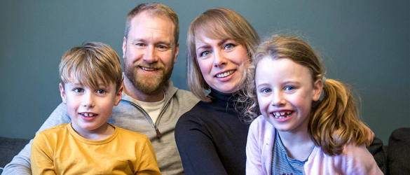 George with his family