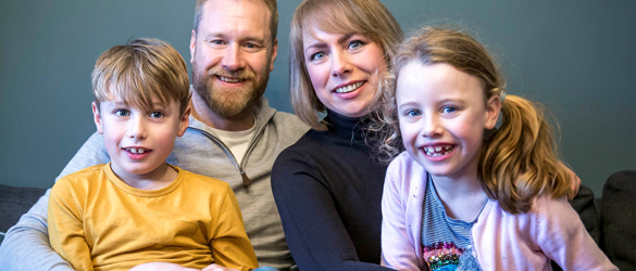 George with his family