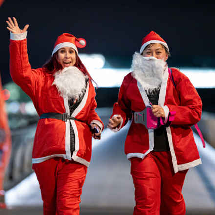 Santas running