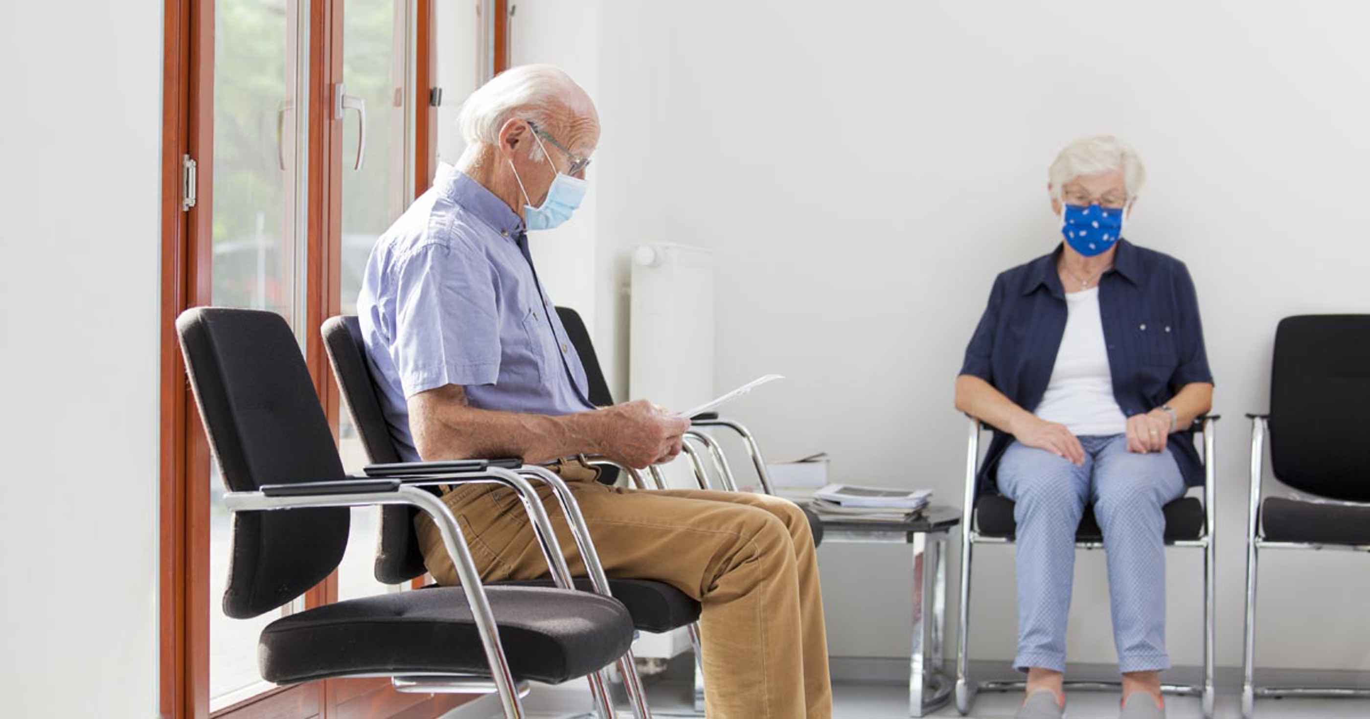Patients sitting in waiting room