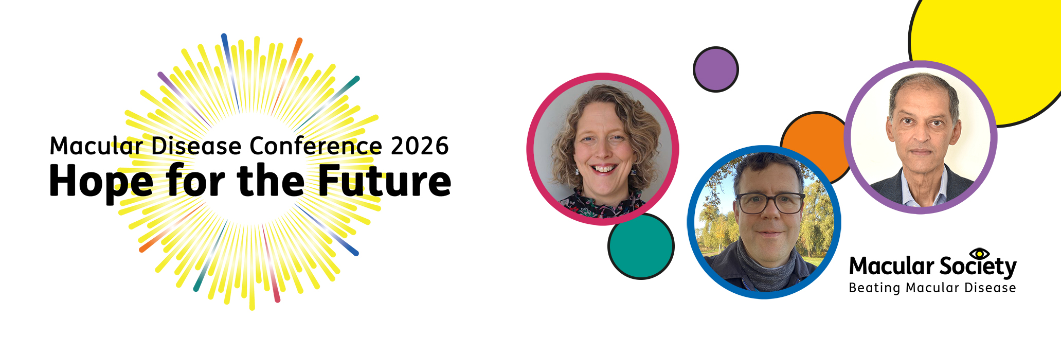 Macular Disease Conference 2026 banner with logo and speakers