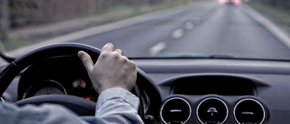 Over the shoulder driving view