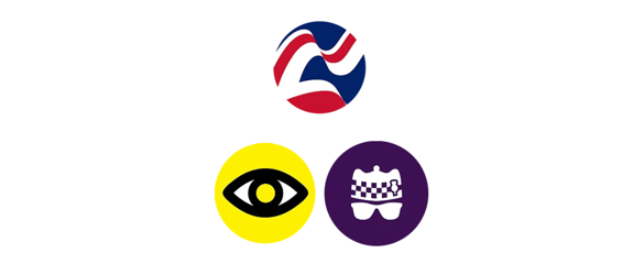 three charity logos