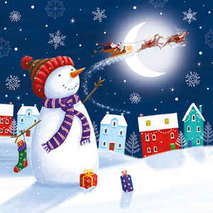 A Christmas Eve Snowman plain card front