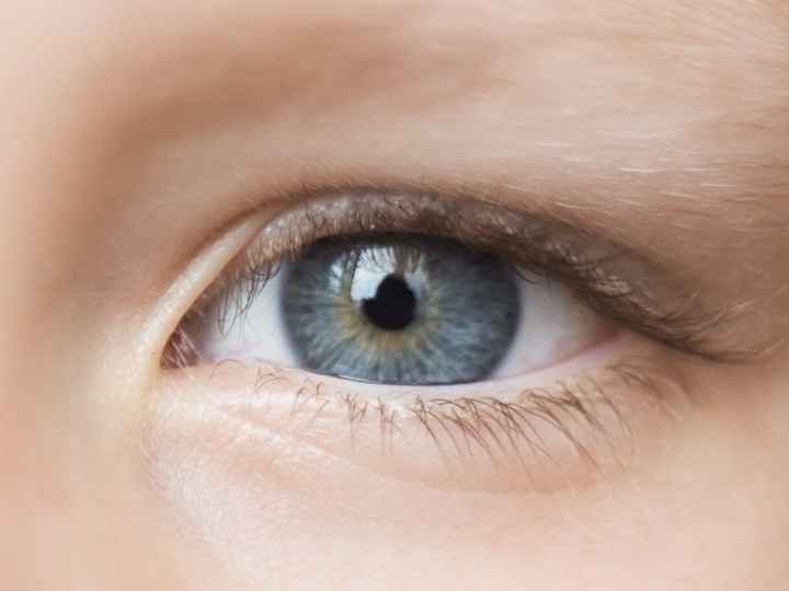Close up of young boys eye