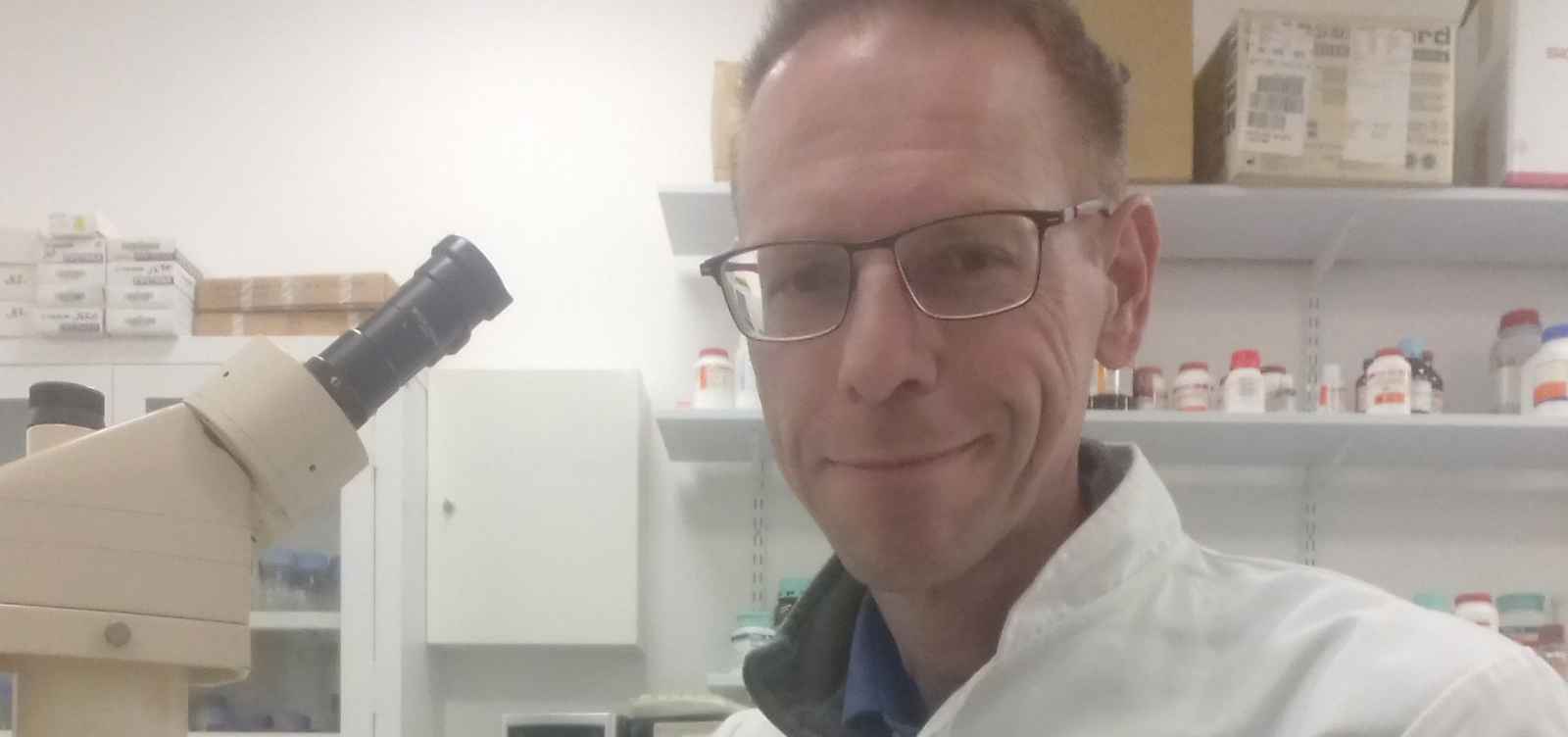 Jeremy Guggenheim in laboratory