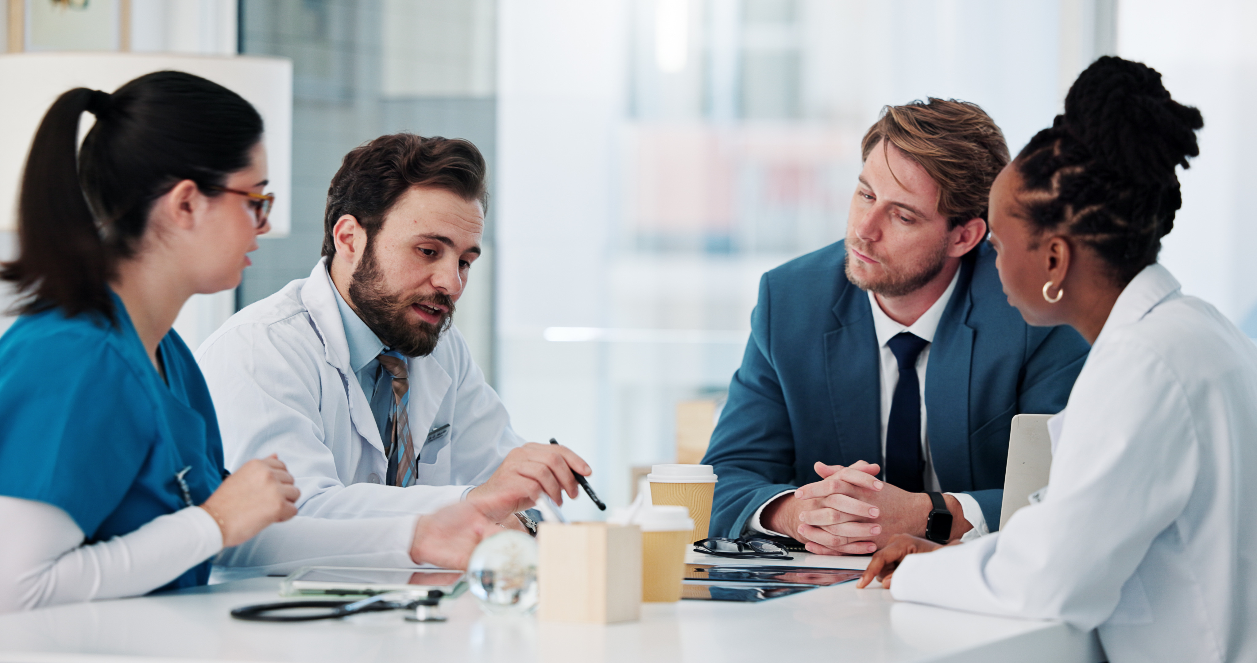 Medical researchers having a discussion